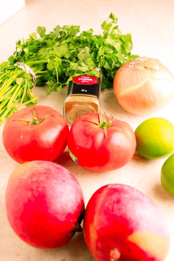 ingredients for mango salsa