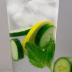 water with lemon, mint, cucumber