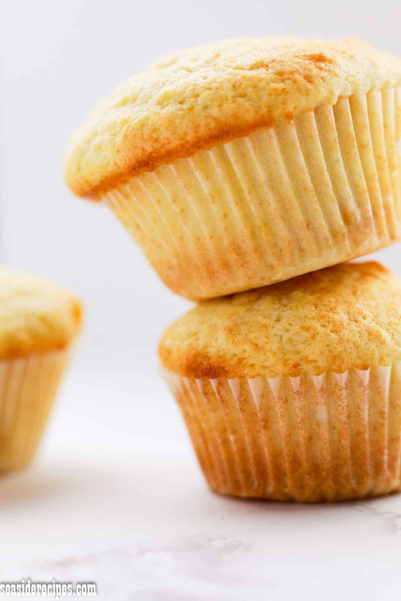 mango muffins on a pile