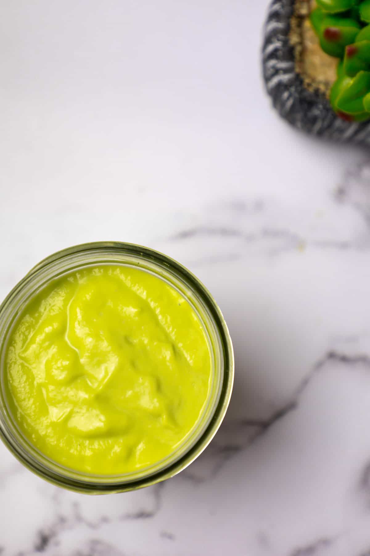 avocado smoothie on a jar