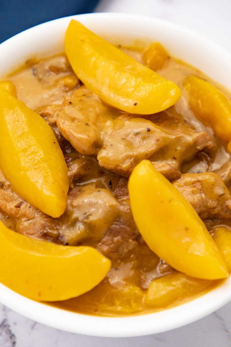 Creamy Peaches and Pork finished