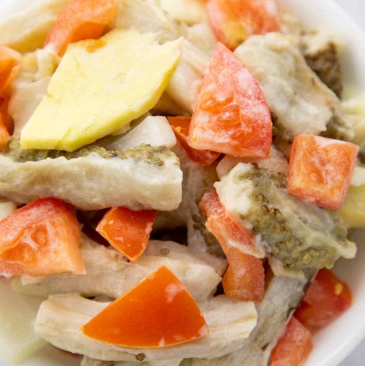 Grilled Eggplant with Vinegar and Coconut Milk (Ensaladang Talong with Gata)