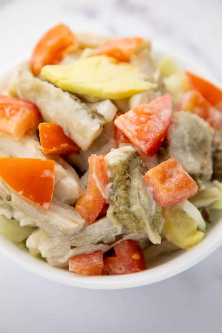 Grilled Eggplant with Vinegar and Coconut Milk (Ensaladang Talong with Gata)