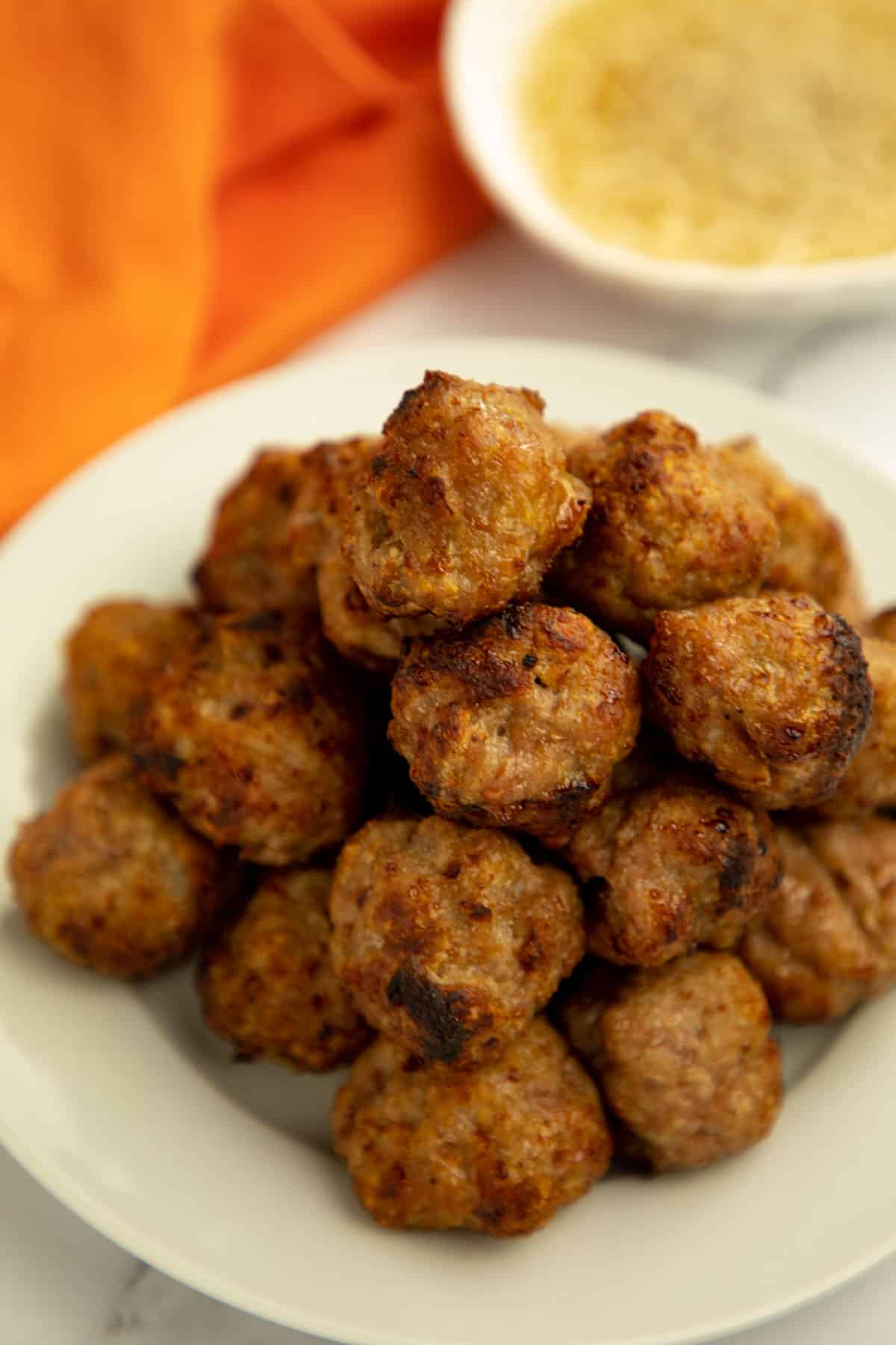 meatballs on white plate