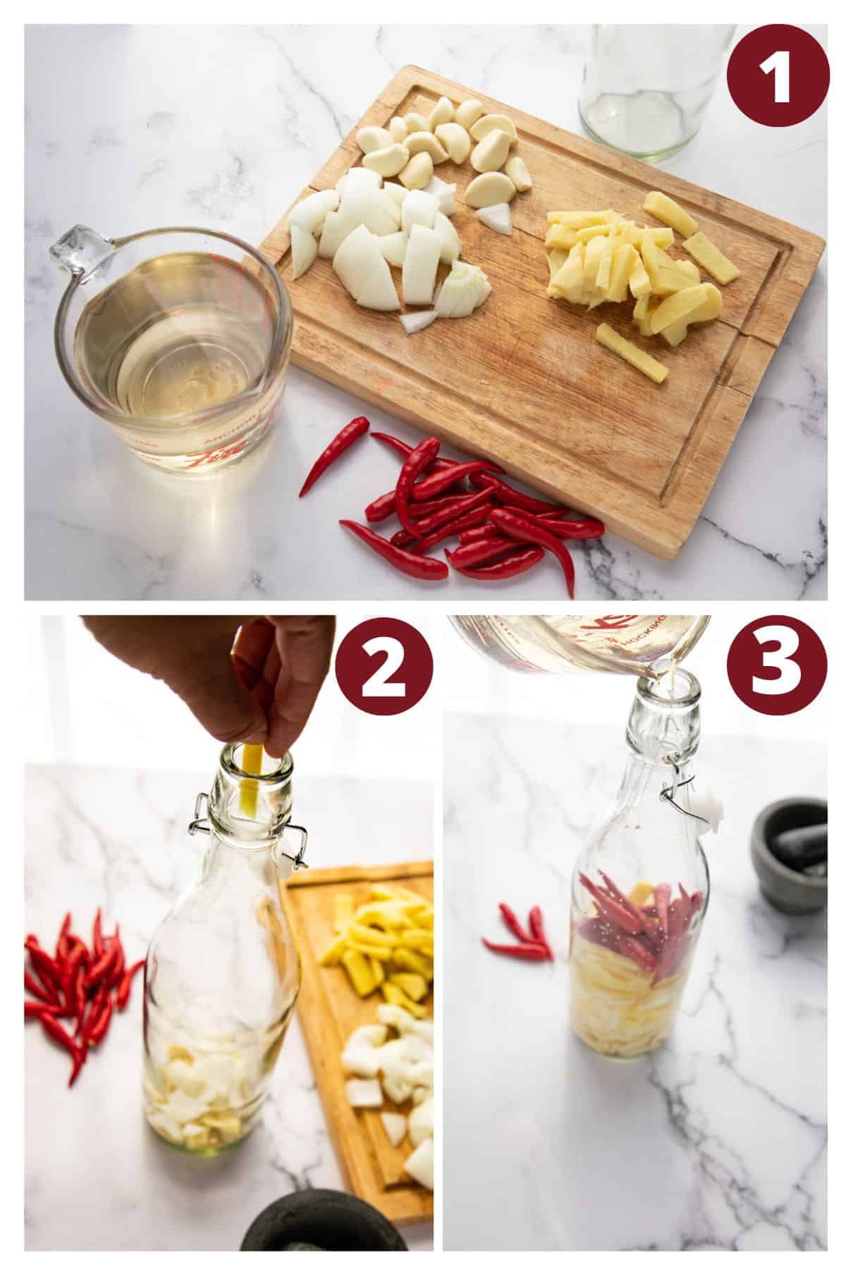 collage of 3 photos showing how to make this recipe.