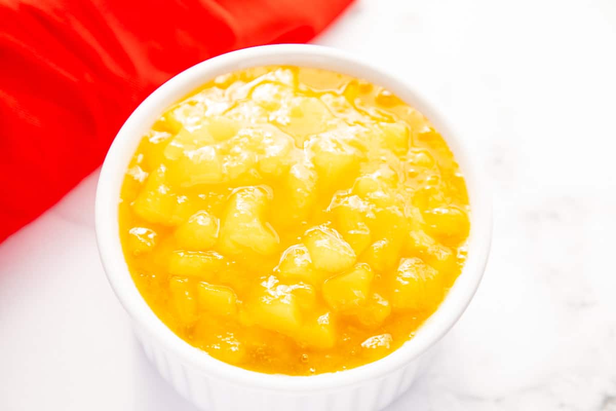 mango compote in bowl